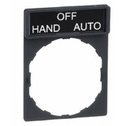 ELEC,HAND-OFF-AUTO LEGEND PLATE,FOR WEG 22MM