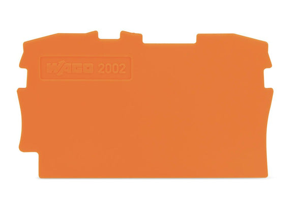 ELEC,END/INTERMEDIATE PLATE,FOR 2002 TERM BLOCK,ORANGE