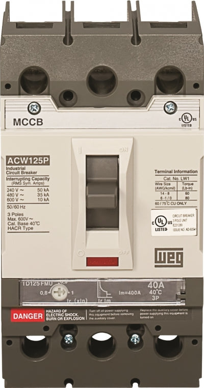 Circuit Breaker,Molded Case,Ul489,Fixed Thermal And Magnetic,20A,3 Pole