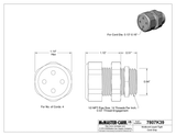 ELEC,CORD GRIP,CORD,1/2"NPT,4HOLES, 0.13 - 0.16